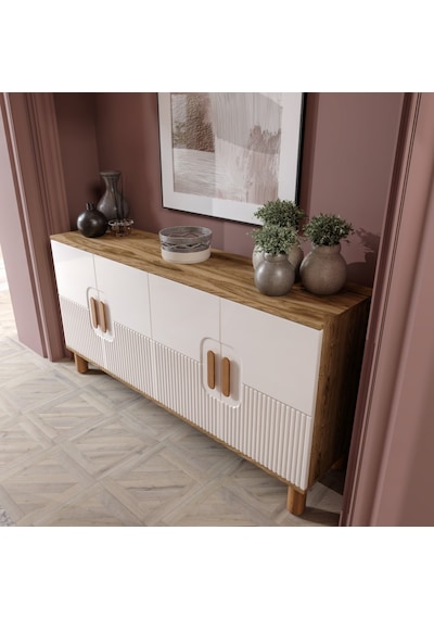 Dorin Bohem Konsol 4 Kapaklı Mdf Mebran Kapak 160 Cm Modern Salon Konsolu Aytaşı Ceviz Ceviz - Aytaşı Dorin Bohem Konsol 4 Kapaklı Mdf Mebran Kapak 160 Cm Modern Salon Konsolu Aytaşı Ceviz Ceviz - Aytaşı