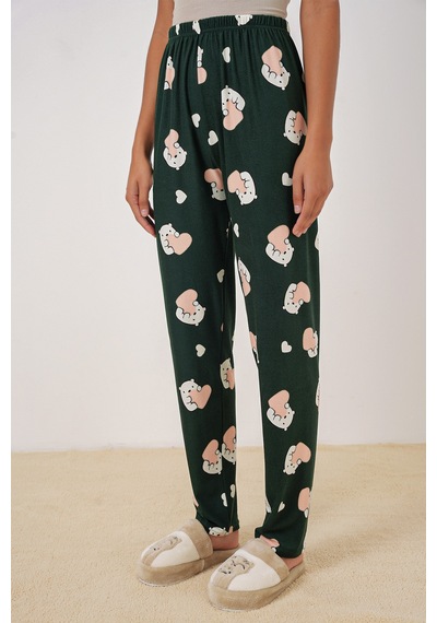 Bigdart 4323 Desenli Pijama Altı - Y. Zümrüt Yeşili