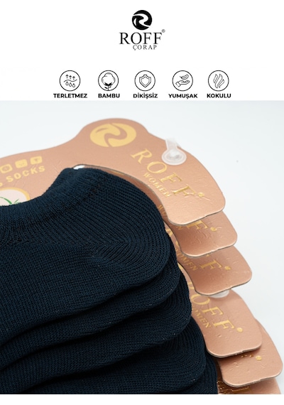 12 Cift Sneakers Kadın Corap Wolk Lacivert