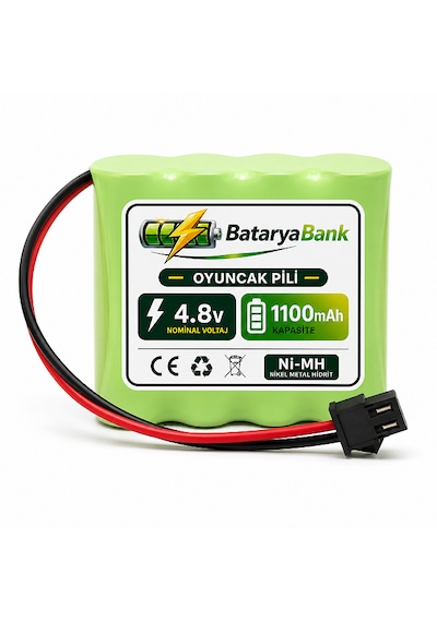 4.8v 1100mah Oyuncak Araba Pili Siyah Soketli Şarjlı Batarya