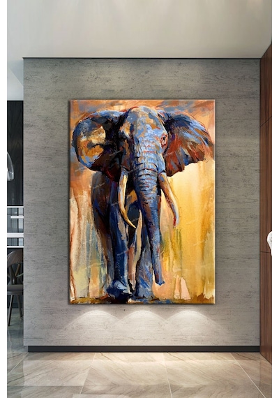 Fil Tablosu Dekoratif Sanatsal Kanvas TAblo (8 Farklı Ölçü) 50 x 70