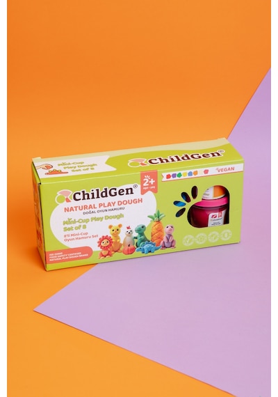 Doğal Oyun Hamuru - Mini-cup- 8'li Set 8x65gr Çok  Renkli