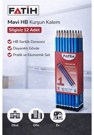 Fatih Mercanlı 12010 Hb Kurşun Kalem 12 Adet Çok Renkli
