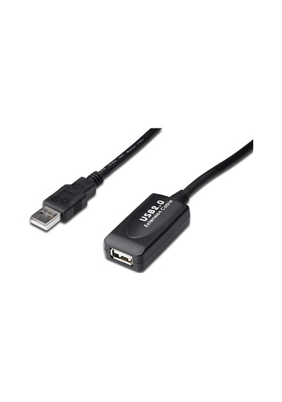 Digitus Usb 2.0 Repeater / Uzatma Kablosu, Usb A Erkek / A Dişi, 20 Metre&lt Br&gt Digitus Usb 2.0 Repeater Cable, 20m-18533