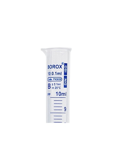 Borox Plastik Mezür 10 Ml - Uzun Form - Mavi Skala
