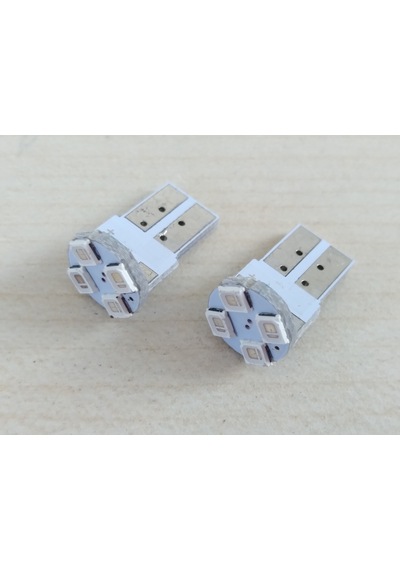 T10 Dipsiz Led Ampul 4adet Mavi 4 Çipli 12v T10 Gösterge, Park, Sinyal, Plaka Ampulu