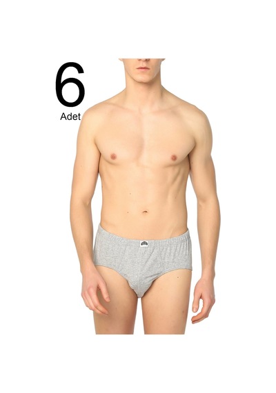 Gümüş 6'lı Paket Erkek Slip Gri