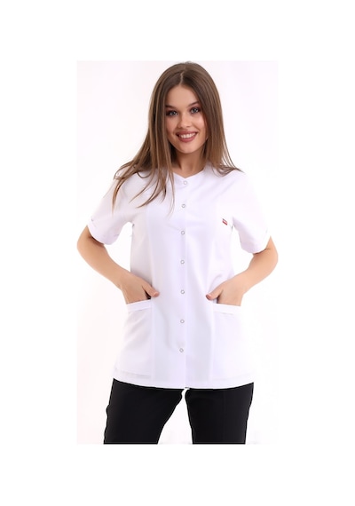 Beşgen Yaka Kadın Tek Üst - 171 Beyaz-6014