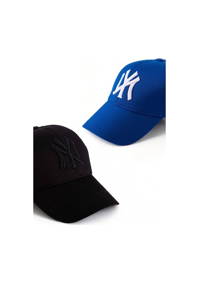 Unisex 2'li Set Siyah ve Saks Mavisi Ny New York Beyzbol Şapka - Unisex Siyah - Saks Mavi