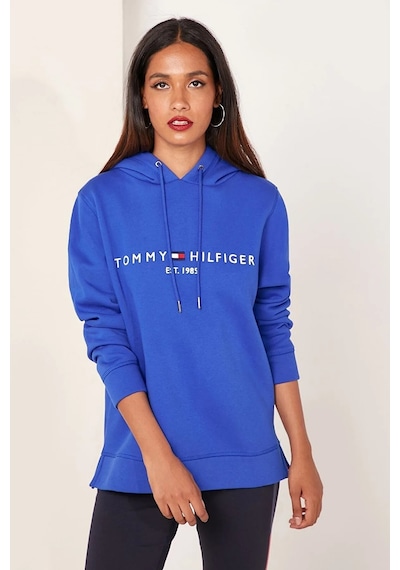 Tommy Hilfiger Bayan Kapşonlu Sweatshirt Mavi