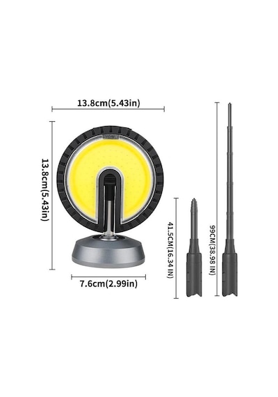 Pm-24564 25 Watt Usb - Type-c Girişli Cob Ledli Tek Yönlü 180 Derece Solar Çalışma Lambası Belirtilmemis