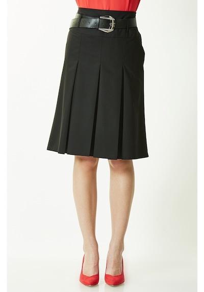 Soralline Kadın Etek 65 Cm Boyunda 3 Pile 724 Siyah Siyah