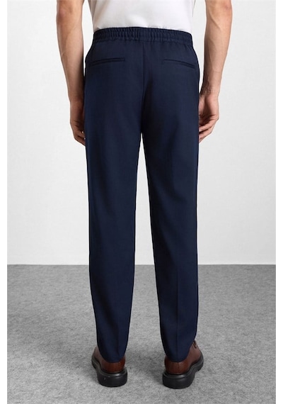 Süvari Lacivert Slim Düz Twill Lastikli Jogger Pantolon Spn2020500028-m09