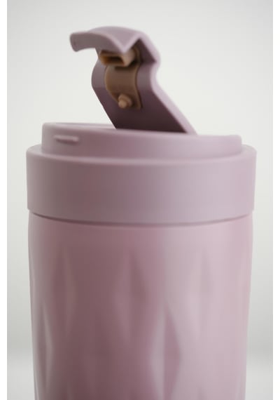 Png-1167 500ml Flip Kapak Desenli Çelik Mug 6 Saat Sıcak 12 Saat Soğuk Sızdırmaz & Bpa Free Mor