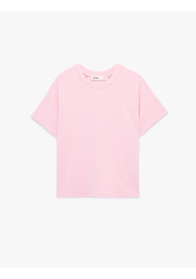 Koton Regular Fit Kısa Kollu Bisiklet Yaka Basic Tişört Pembe 6sak50390ek Gül