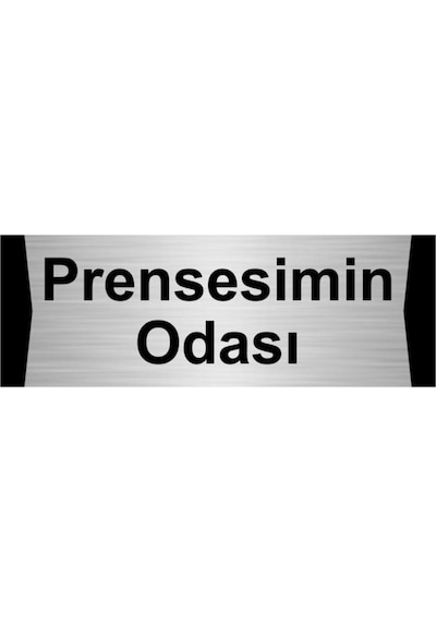 Prensesimin Odası 7x20cm Gümüş Renk Metal Yönlendirme Levhası