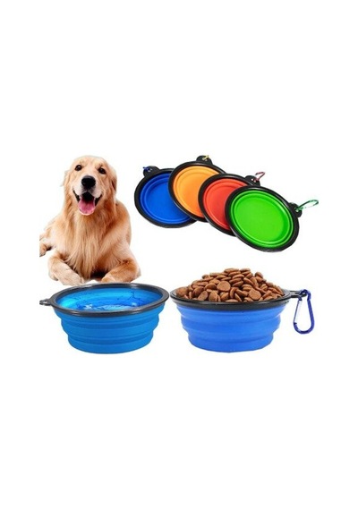 Katlanabilir Kedi Köpek Mama-su Kabı Çok Renkli
