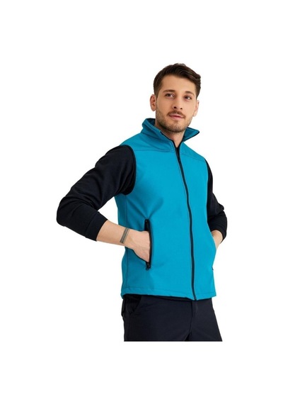 Şensel Erkek Softshell Yelek, Turkuaz 118E2209 Su Itici - Rüzgar Geçirmez 001