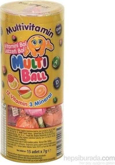 Multi Ball 15 Li Dokme Lolipop Vitamin Ve Mineralli