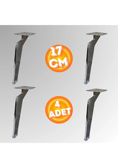 17 Cm Metal Tabanca Ayak Koltuk Ayağı Mobilya Ayağı Ünite Ayağı Konsol Ayağı Puf Berjer Ayağı 4 Ad Krom