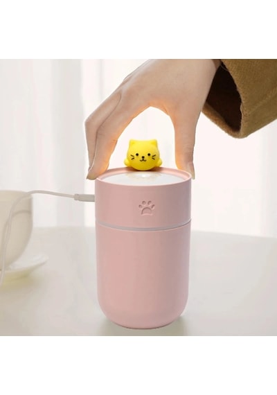 Isınan Kedi Mini Usb Sessiz Hava Nemlendiricisi Çok Renkli