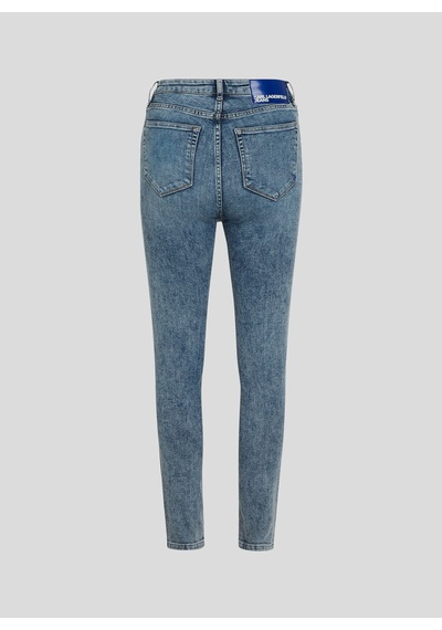 Karl Lagerfeld Jeans Yüksek Bel Dar Paça Mavi Kadın Denim Pantolon 240j1101