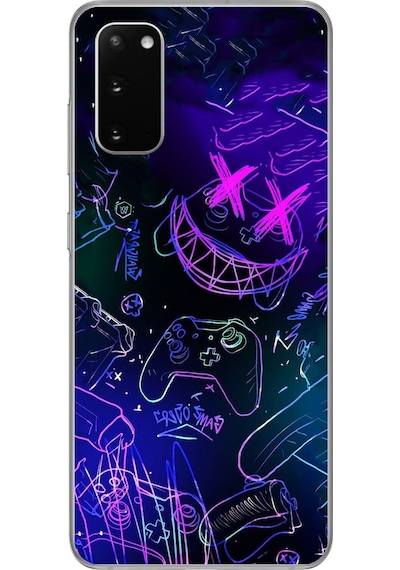 Samsung Galaxy S20 Uyumlu Şeffaf Kılıf Graffiti 4 Tasarımlı