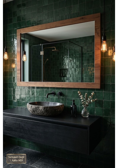 76x54 Cm Antik Ahşap Dik Dekoratif Ayna Dresuar Boy Koridor Konsol Aynası Banyo Oda Lavabo Wc Mutfak Makyaj Aynası Atlantik Çam