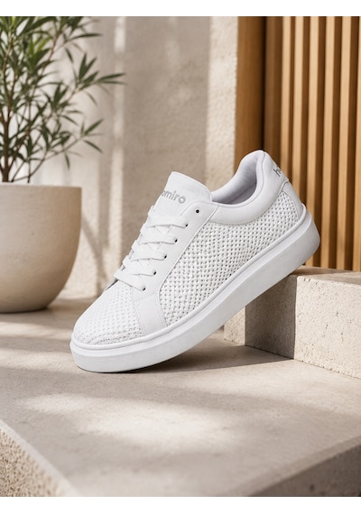 Günlük Rahat Taban Bağcıklı Sneaker Spor Ayakkabı Beyaz
