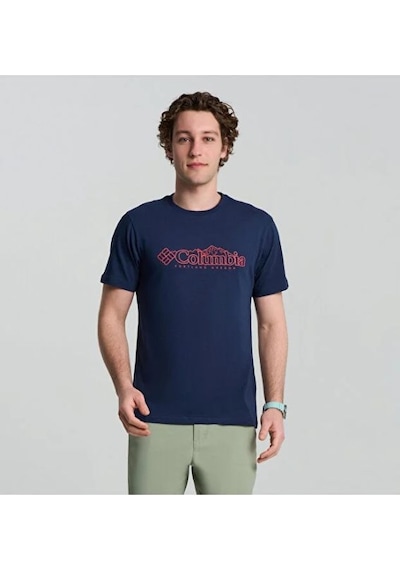 Columbia Csc M Branded Peaks Ss Tee Erkek Kısa Kollu Tişört Cs0414 Lacivert