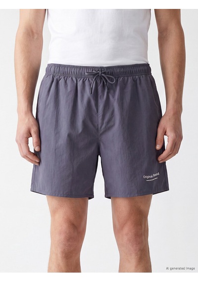 Lcw Swımwear Mor Kısa Boy Baskılı Erkek Deniz Şortu