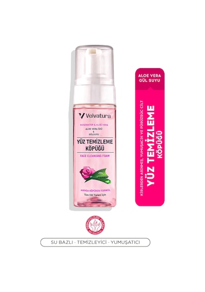 Velvatura Aloe Vera & Gül Suyu Özlü Yüz Temizleme Köpüğü 200 ML