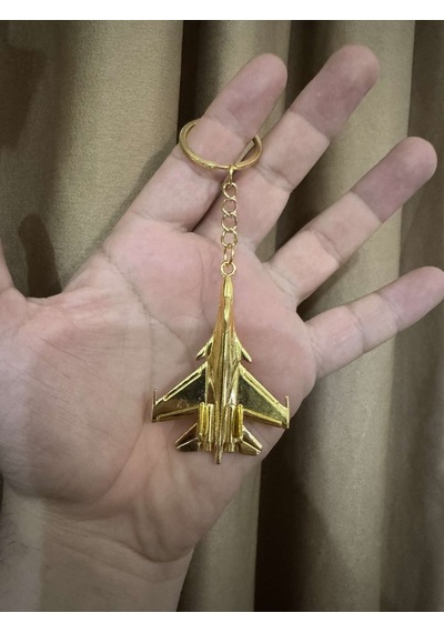 Herşey Nota Savaş Uçağı Uçak Hostes Pilot Gold Altın Metal Anahtarlık