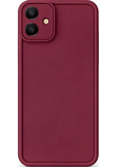 Samsung Uyumlu Galaxy A07  Kamera Çıkıntılı Mat Silikon Telefon Kılıfı Bordo