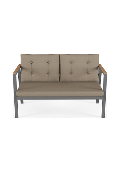 Sierra 2+1+1 Metal İskeletli Suya Dayanıklı Minderli Bahçe Balkon Mobilya Takımı Cappuccino