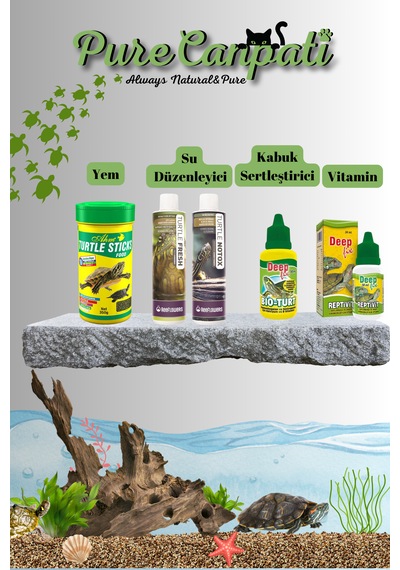 Purecanpati Kaplumbağa Su Düzenleyici Ve Bakım,stick Yem Seti