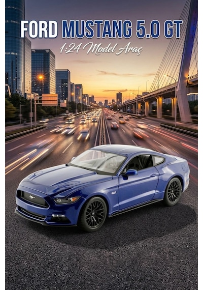 Maisto Lisanslı Metal Ford Mustang GT 2015 1:24 Kapısı ve Kaputu Açılabilir Oyuncak Model Araba