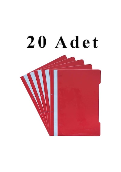 A4 Kırmızı Telli Dosya 1 Paket 20 Adet