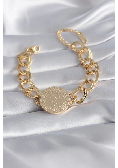 316l Çelik Gold Renk Tam Altn Model Samanyolu Kadın Bileklik - Tj-bb5866 Çok Renkli
