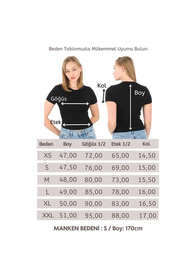 Crop Slim Fit Pamuk Likra Tişört-siyah Siyah