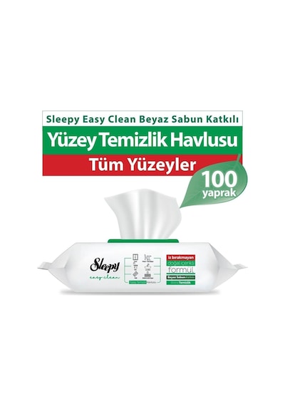 Sleepy Easy Clean Yüzey Temizlik Havlusu 100 Yaprak X 10 Adet Tekli