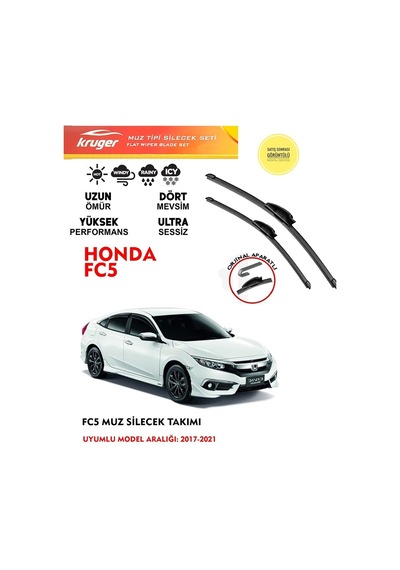 Honda Civic Fc5 Muz Muz Silecek Silgi Silgeç Takımı 2017 Model Araca Özel . Aparat