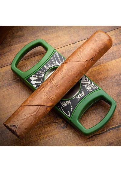 Lubinski V-kesim-düz Kesim Sehpalı Puro Makası Double Cutter Siyah 60ring Lb-354