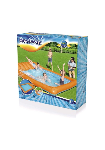 Bestway Kaydırmalı  Çocuk Havuzu 341 x 213 x 38 CM Renkli 53080 Çok Renkli