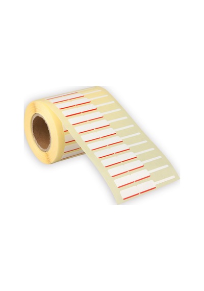 Kuyumcu ve Gözlük Etiketi  Beyaz - Kırmızı Çizgili 10 MM X 76 MM İthal
