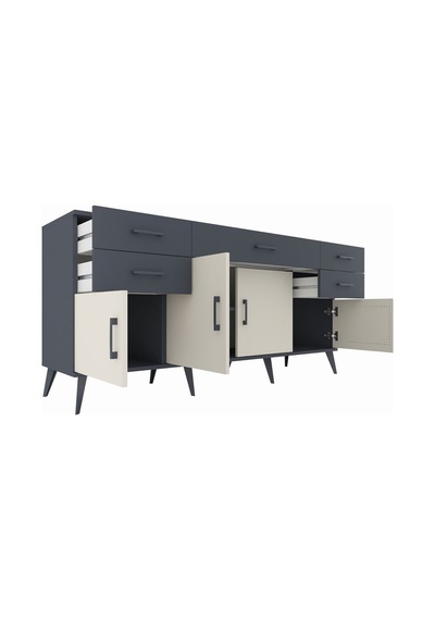 Hyperion Konsol Tek Raflı 5 Çekmeceli 4 Kapaklı 176x44x83 Antrasit-aytaşı/antrasit Aytaşı/antrasit Hyperion Konsol Tek Raflı 5 Çekmeceli 4 Kapaklı 176x44x83 Antrasit-aytaşı/antrasit Aytaşı/antrasit