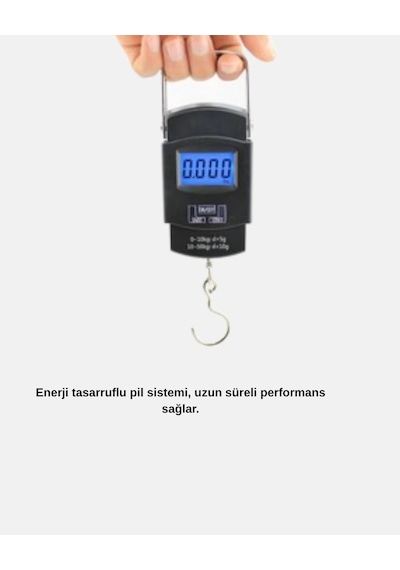 Mey İthalat Dijital El Kantarı 50 Kg Taşıma Kapasiteli, Taşınabilir Hassas Tartı Çok Renkli
