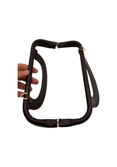 Çanta Aksesuar 25 Cm Suni Derili Koyu Kahve Renk Gizli Çanta Bursu Yeni Model