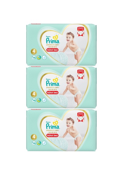 Prima Premium Care Külot Bebek Bezi Beden:4 (9-15Kg) 132 Adet Eko