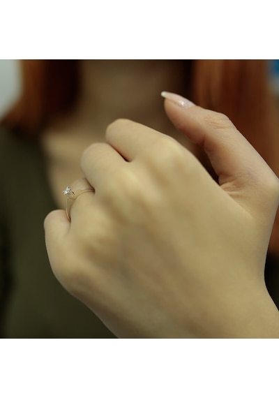 Lova G Renk 0,08 Karat Pırlanta Tektaş Yüzük - 1020093